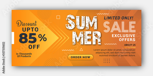 Summer sales banner background Design template