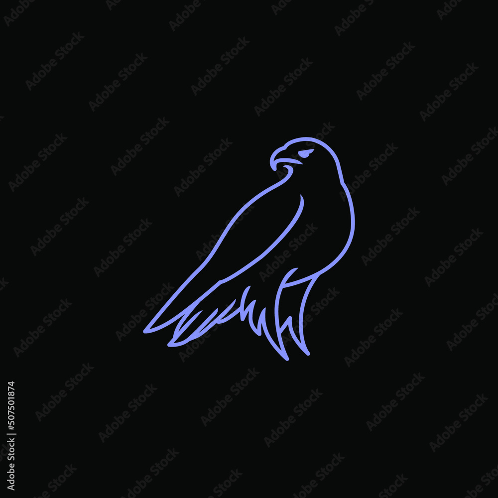 Falcon vector on line style for logo suggestion Falcon vector on line style for logo suggestion