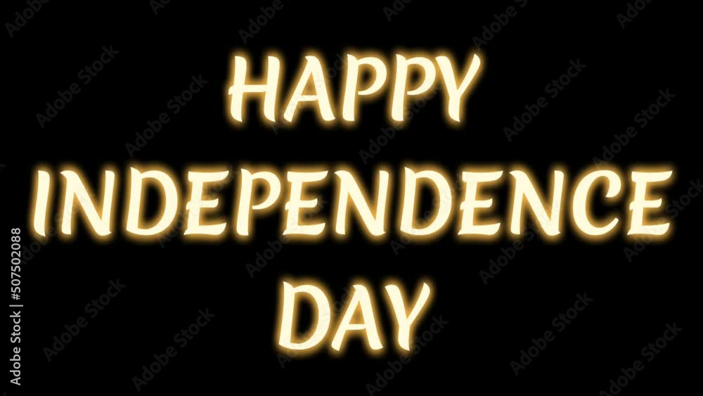 Happy Independence day text with bright golden colour isolated on black background. Happy Independence day text with bright golden colour isolated on black background.