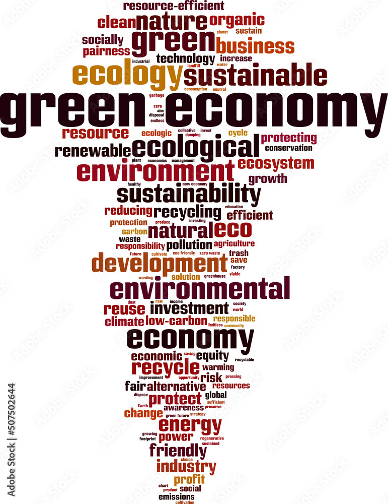 Obraz premium Green economy word cloud