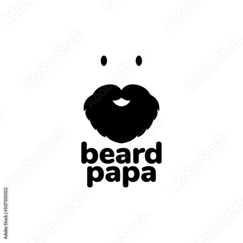 face man cartoon with thick beard logo design vector graphic symbol icon illustration creative idea