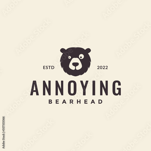 head annoying head bear logo design vector graphic symbol icon illustration creative idea