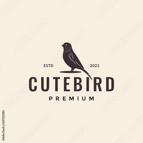 simple bird hipster canary logo design vector graphic symbol icon illustration creative idea