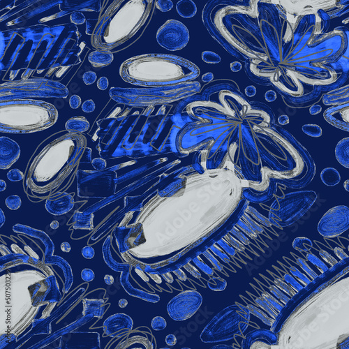 Creative seamless pattern with beautiful bright abstract elements. Colorful t...