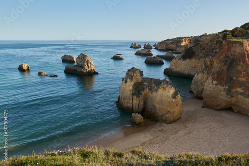 Beautiful view of the beach Praia de Boião in Alvor. Algarve coast, Portugal photo