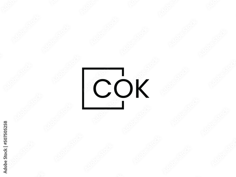 COK Letter Initial Logo Design Vector Illustration