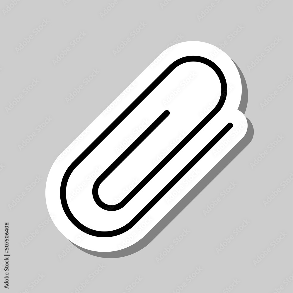 Clip simple icon vector. Flat design. Sticker with shadow on gray background.ai Clip simple icon vector. Flat design. Sticker with shadow on gray background.ai
