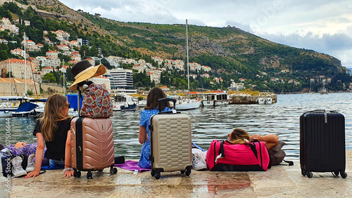 tourists in the port of Dubrovnik