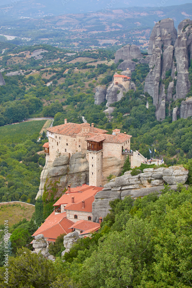 The typical monasteries of Meteora, Greece