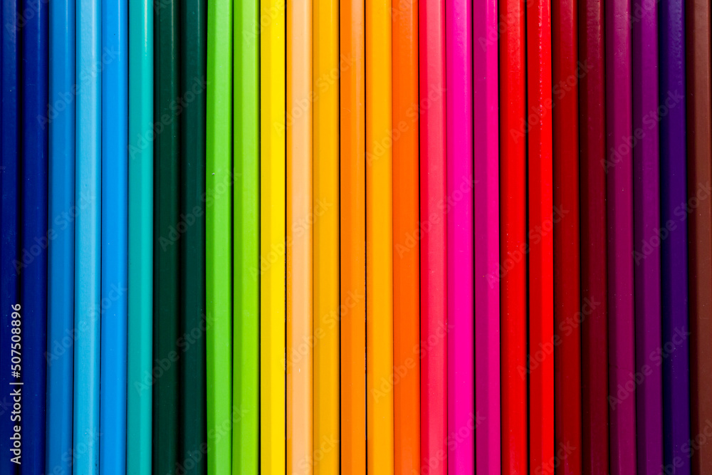 Obraz premium Colour pencils. Colored pencils in various colors. Background from colored pencils.