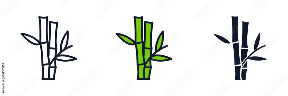 bamboo icon symbol template for graphic and web design collection logo vector illustration - obrazy, fototapety, plakaty 