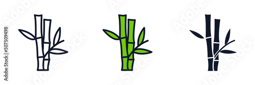 Photo bamboo icon symbol template for graphic and web design collection logo vector il