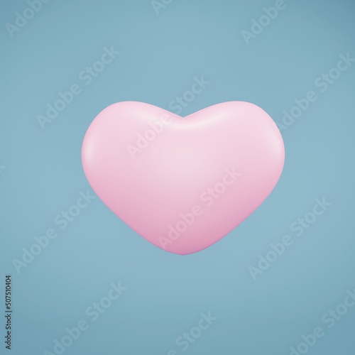 Wallpaper Mural Pink heart against light blue background, 3d render
 Torontodigital.ca