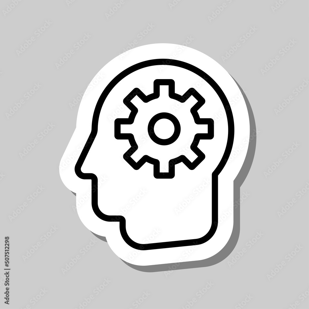 Head gear simple icon vector. Flat design. Sticker with shadow on gray background.ai Head gear simple icon vector. Flat design. Sticker with shadow on gray background.ai
