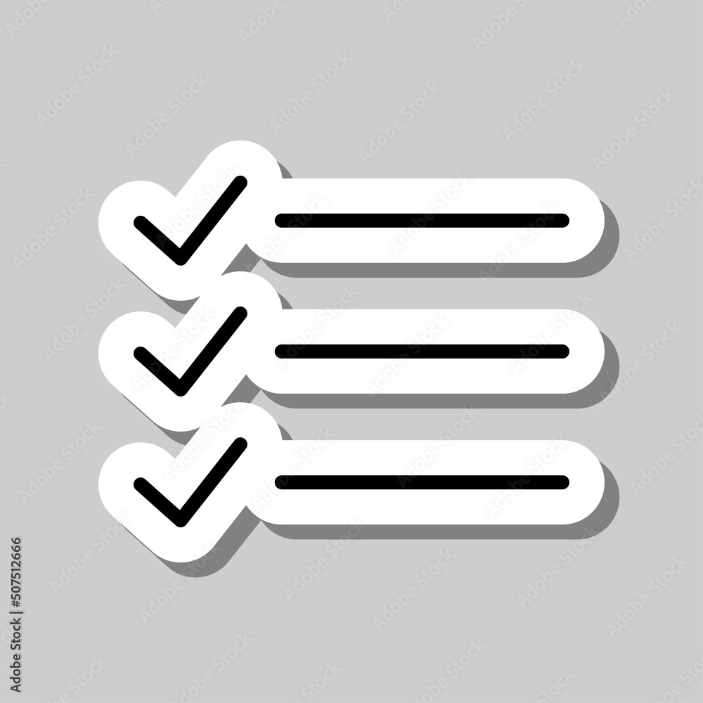 List simple icon vector. Flat design. Sticker with shadow on gray background.ai List simple icon vector. Flat design. Sticker with shadow on gray background.ai