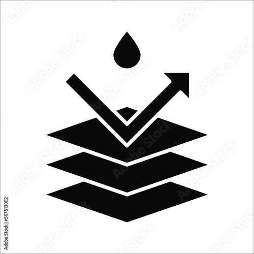 Water repellent surface line icon. Waterproof symbol concept. Vector illustration on white background.
