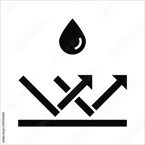 Water repellent surface line icon. Waterproof symbol concept. Vector illustration on white background.