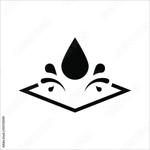 Water repellent surface line icon. Waterproof symbol concept. Vector illustration on white background.