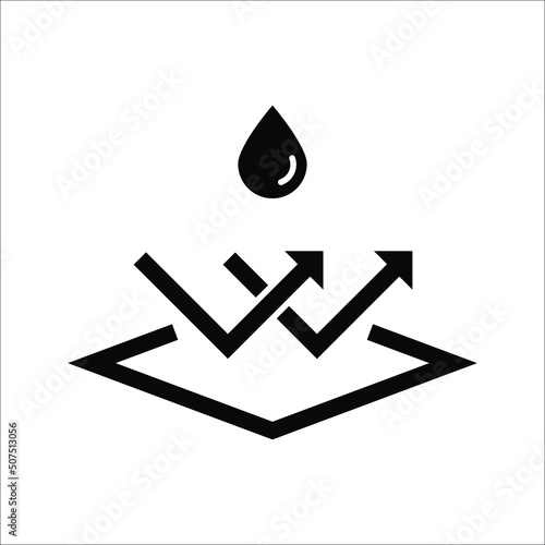 Water repellent surface line icon. Waterproof symbol concept. Vector illustration on white background.