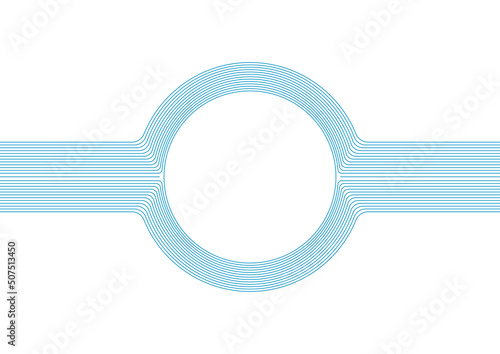 Blue white minimal round lines abstract futuristic tech backgroundBlue white minimal lines abstract futuristic circles tech background. Vector digital art design