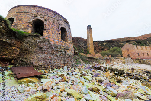 Abandoned site of the former post-medieval industrial brickworks at Porth Wen on the Isle of Anglesey, North Wales photo