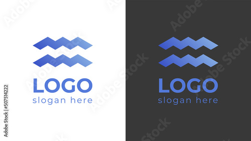 Gradient blue logo Water logo Wave logo Plumbing Logo  Aquarius logo Logo template