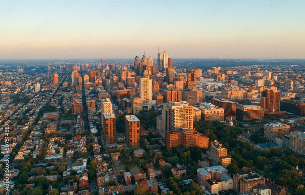 Philadelphia city skyline aerial view Philadelphia city skyline aerial view