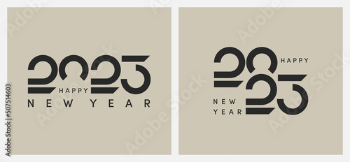 2023 new year logo text. Happy new year 2023