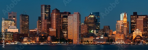 Boston skyline at night