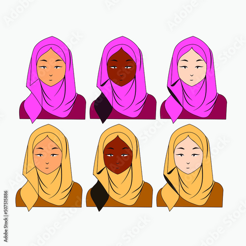 Muslim shyly style illustration