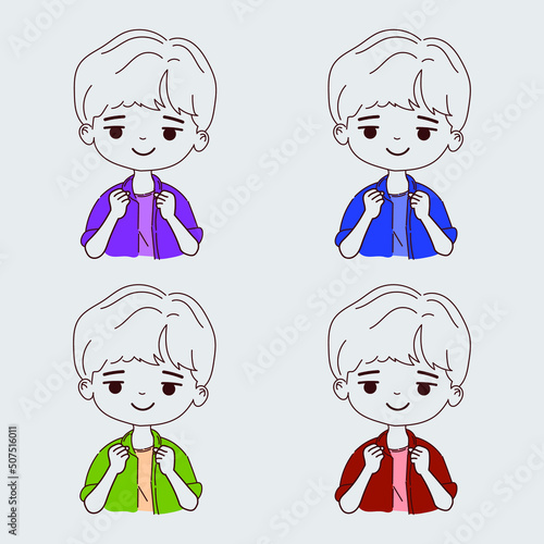 Little Boy Line Art illustration
