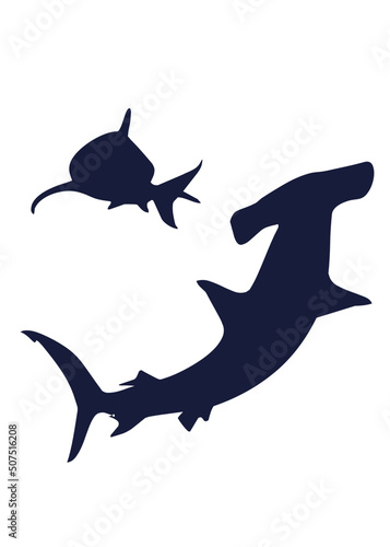 silhouette of shark  can be used for posters  backgrounds  campaigns