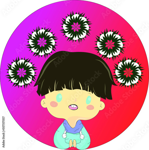 Cute Cartoon Flat Illustration