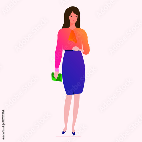 Flat Woman Character Design