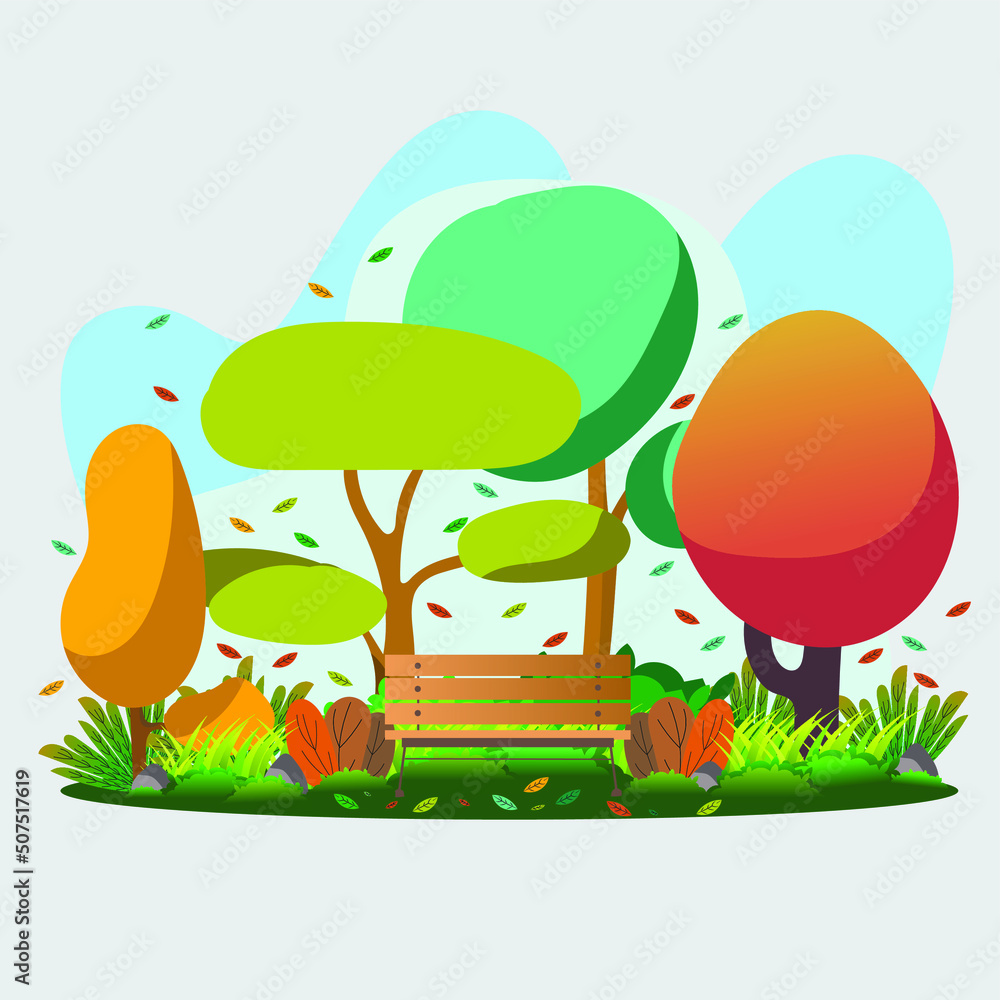 Fototapeta premium Flat Garden illustration design