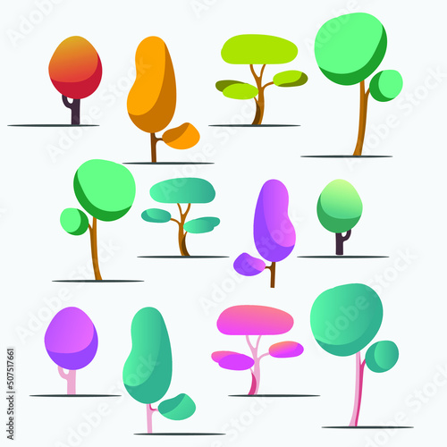 Flat tree Illustration design