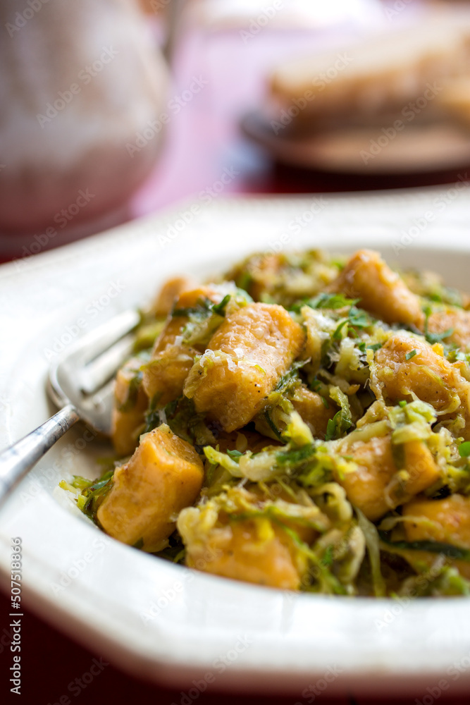 Potato Gnocchi with Shaved Brussels sprouts Potato Gnocchi with Shaved Brussels sprouts