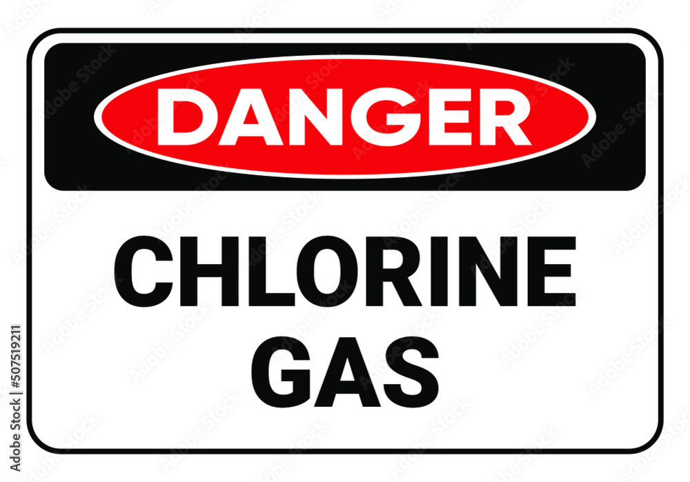 Danger Chlorine gas. beware the dangers of Chlorine gas. Safety sign Vector Illustration. OSHA and ANSI standard sign. eps10 Danger Chlorine gas. beware the dangers of Chlorine gas. Safety sign Vector Illustration. OSHA and ANSI standard sign. eps10