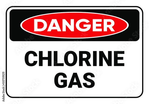 Danger Chlorine gas. beware the dangers of Chlorine gas. Safety sign Vector Illustration. OSHA and ANSI standard sign. eps10