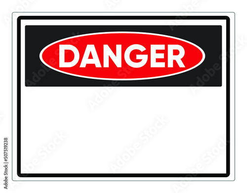 Danger sign. Blank sign isolated on white background.  Vector illustration. ANSI and OSHA standard.
