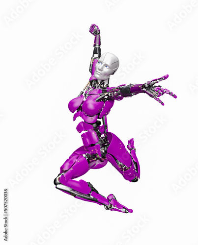 amazing robot is doing a swing spider pose