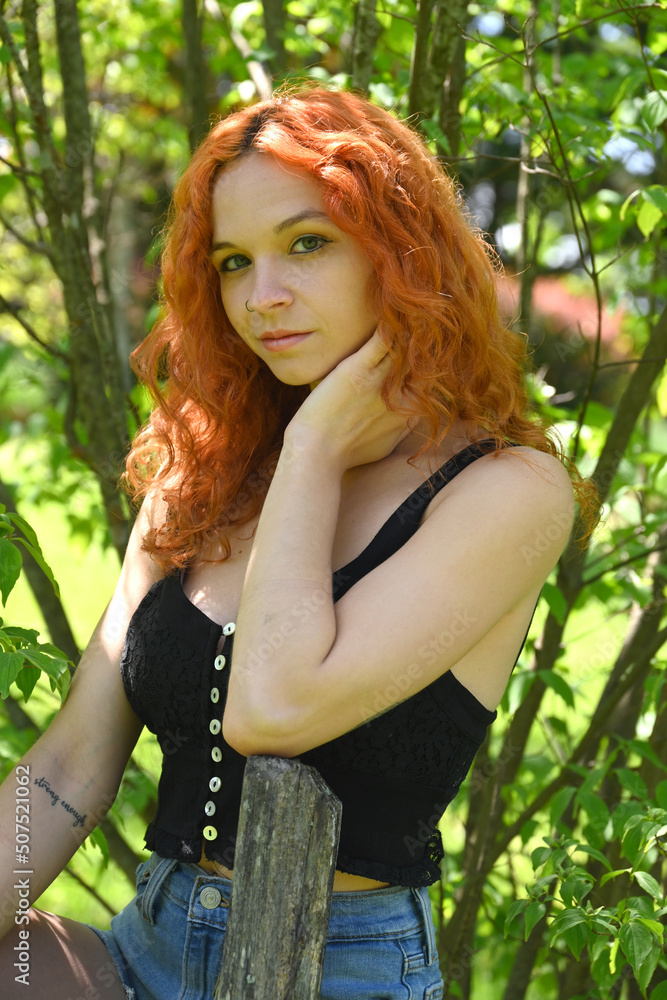 Beautiful young woman in a park