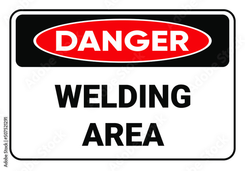 Caution welding area. Safety sign symbol illustration. Osha and ANSI standard. welding sign.