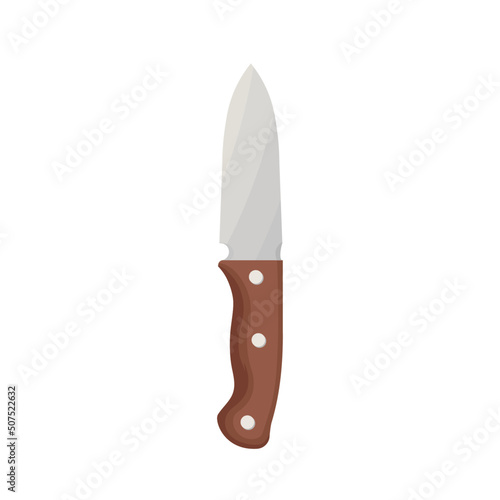 Knife for tourism flat vector illustration. Isolated on white background