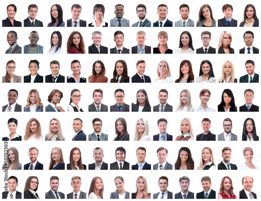 portraits of successful employees isolated on a white portraits of successful employees isolated on a white