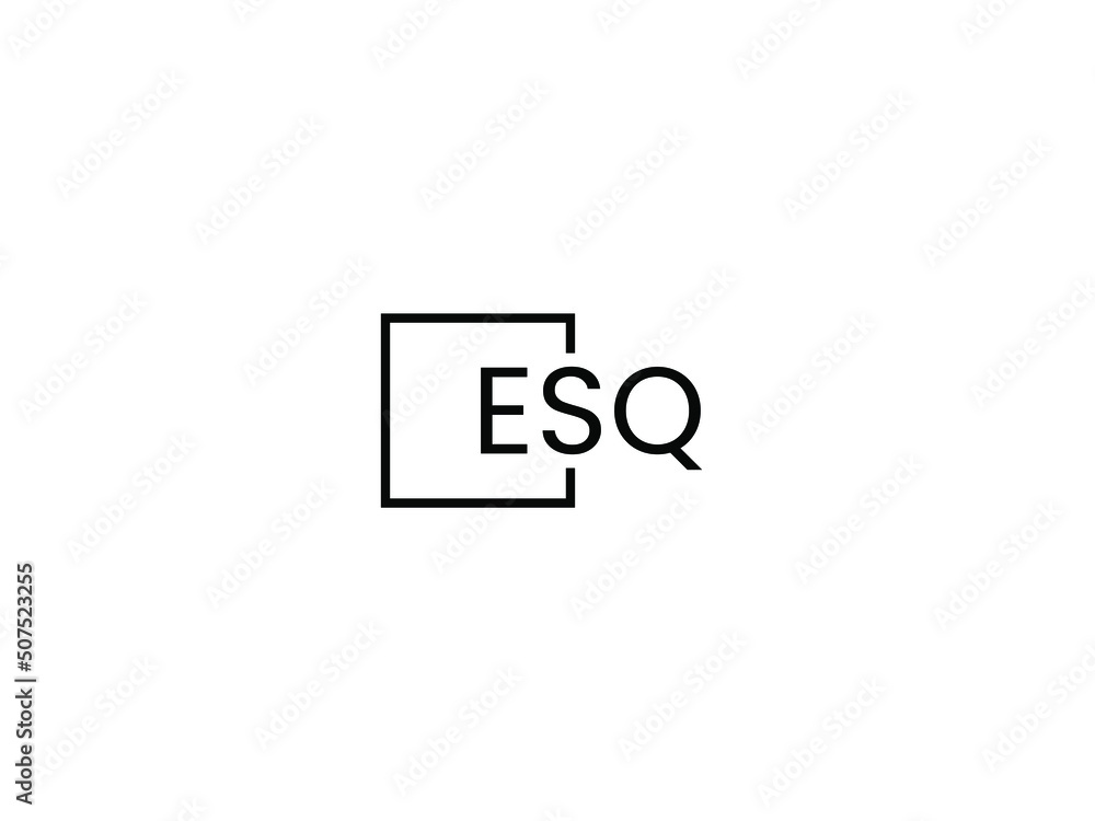 Fototapeta premium ESQ Letter Initial Logo Design Vector Illustration