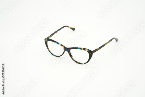 fashionable optical glasses on a white background