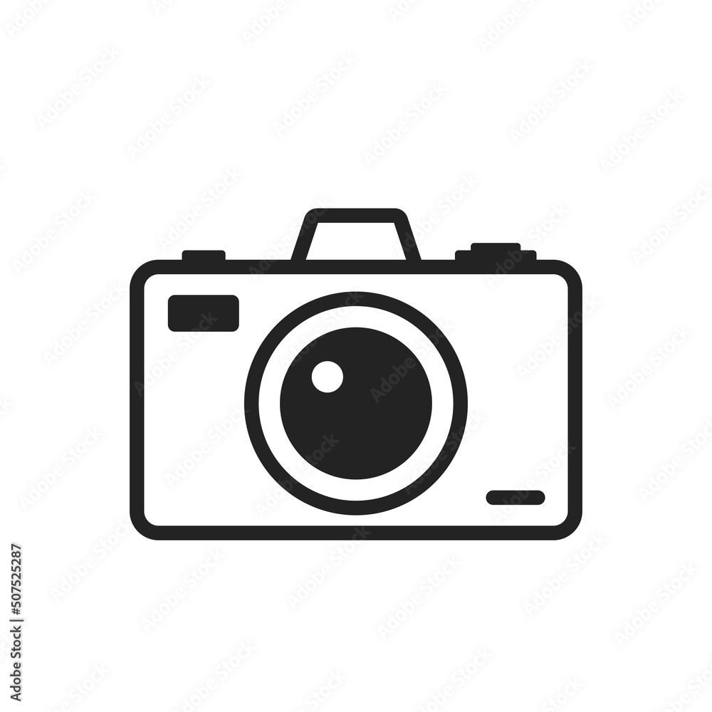 camera line icon. vacation, tourism and photo symbol. isolated vector image camera line icon. vacation, tourism and photo symbol. isolated vector image
