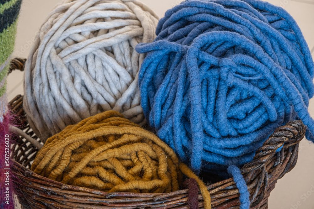 Balls of wool in various colors Balls of wool in various colors