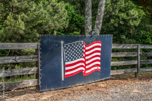 American flag metal signage